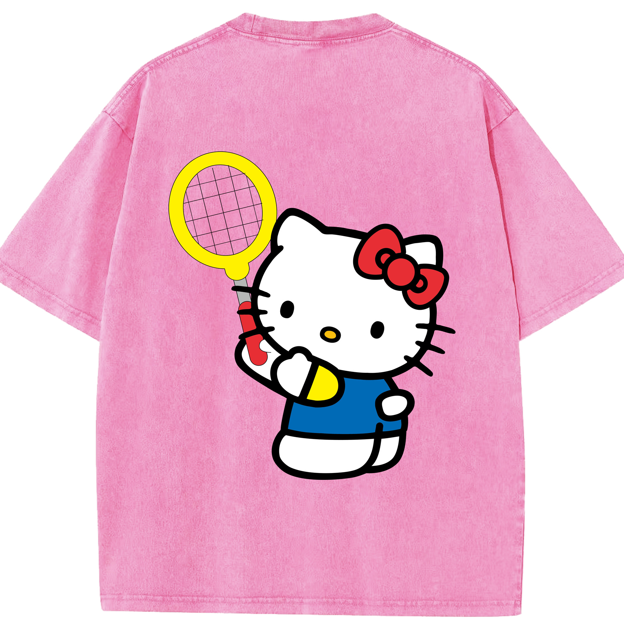 （画像用） Hello Kitty ハローキティ 綿100% ヴィンテージ風 半袖Tシャツ（背面プリント）